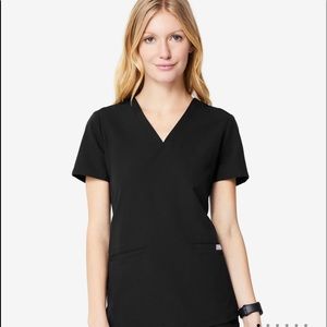 Figs Casma XL Scrub Top Black NWT
